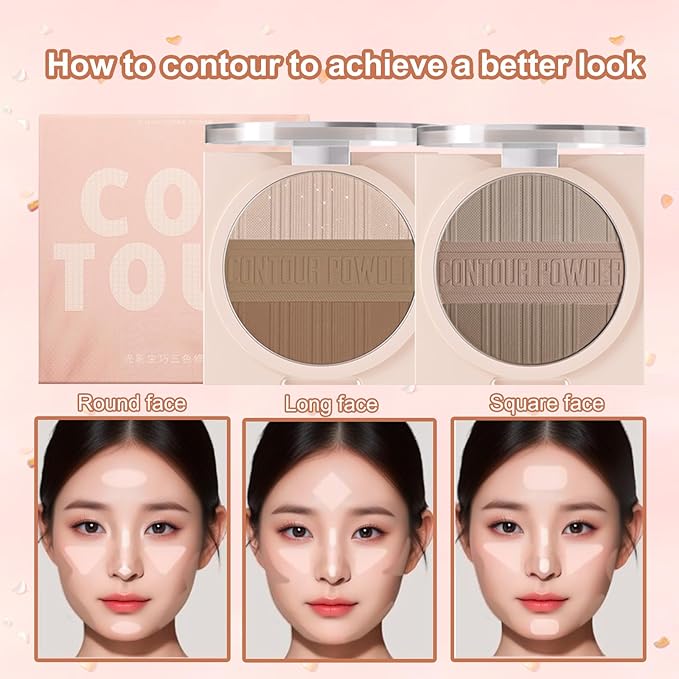 Contour Powder Makeup Palette Matte Face Sculpting Shading Grey Brown