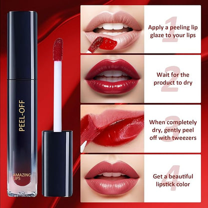 3 Colors Peel Off Lip Liner Stain, Peel Lip