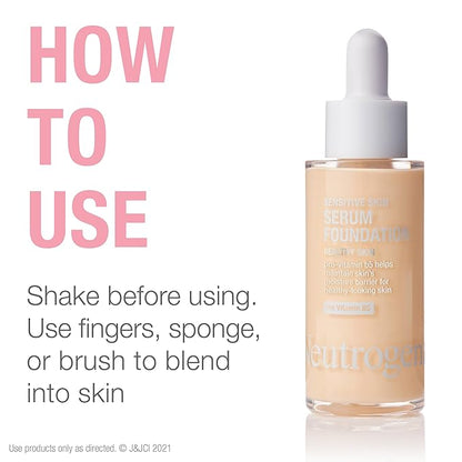 Neutrogena Healthy Skin Sensitive Skin Serum Foundation with Light 02, 1 oz