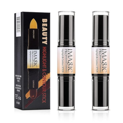 4 Colors Highlight and Contour Stick,Dual-Ended Full Coverage Stick Set