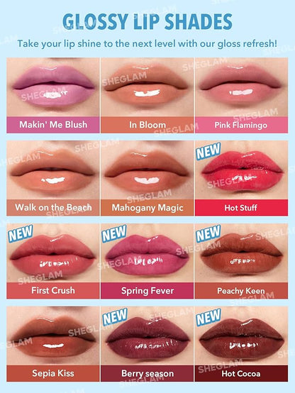 SHEGLAM PoutPerfect Moisturizing Solid Lip Gloss Non Sticky Lipstick with Coconut Oil - In Bloom