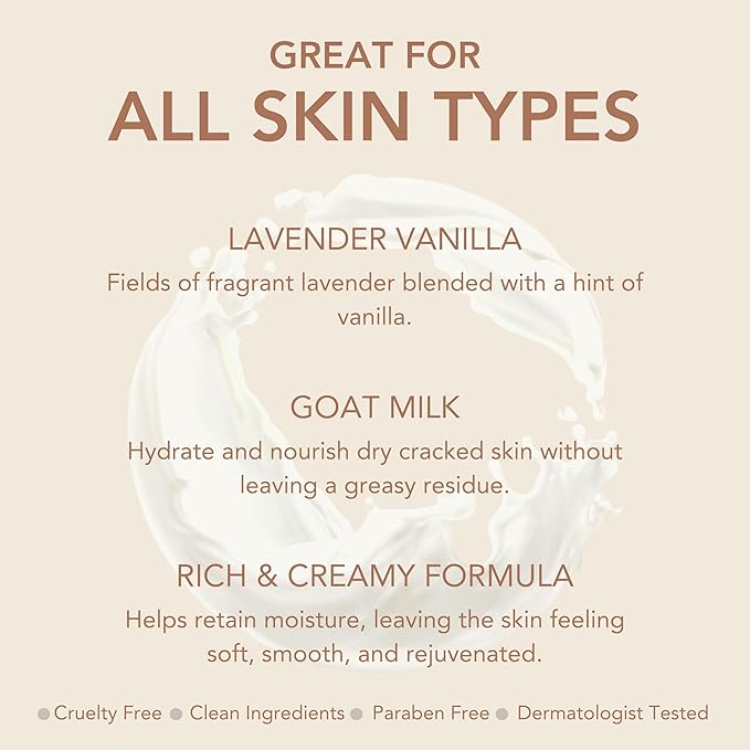 Dionis - Goat Milk Skincare Scented Hand Cream (1 oz) Set of 6, Moisturizing Lotion for Dry Skin, Good for Sensitive Skin, Cruelty-free and Paraben-free (Lavender Vanilla)