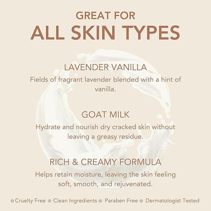 Dionis - Goat Milk Skincare Scented Hand Cream (1 oz) Set of 6, Moisturizing Lotion for Dry Skin, Good for Sensitive Skin, Cruelty-free and Paraben-free (Lavender Vanilla)