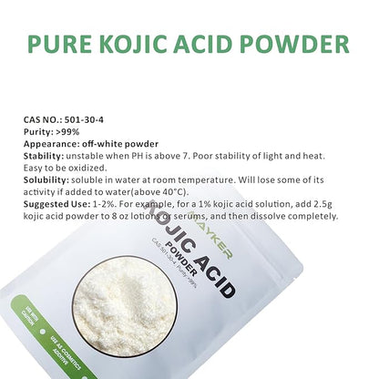 MAYKER Pure Kojic Acid Powder (60gram), Skin Whitening Soaps, Creams 2.1oz