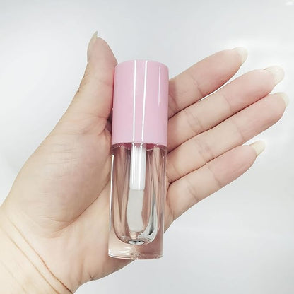 COSIDEA 14pcs Empty 6ml big doe foot wand Chunky lip gloss tubes for DIY lipgloss,Pink round lipgloss containers tubes with thick wand (Black)