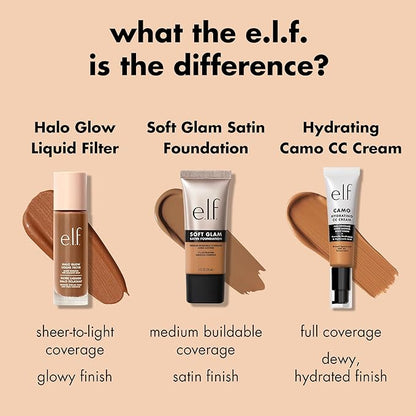 e.l.f. Soft Glam Foundation, Medium Coverage, Long-Lasting & Tan Cool