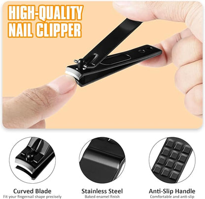 Yougai Tweezers Set,9 Pcs Professional Stainless Steel Nail Clippers and Tweezer Kit for Women and Men, Great Precision Tweezers No Gaps with Leather Travel Case