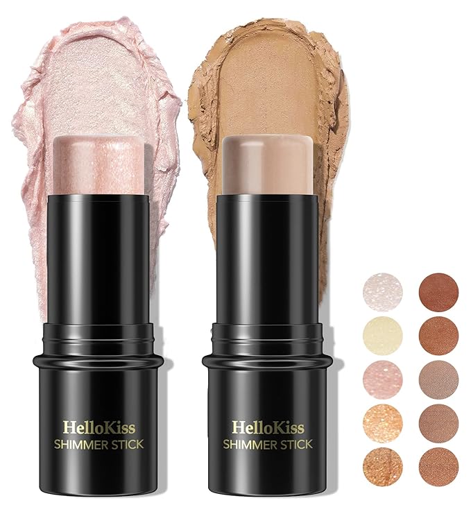 POPMISOLER 2 pcs Makeup Highlighter Stick & Cream Foundation Stick