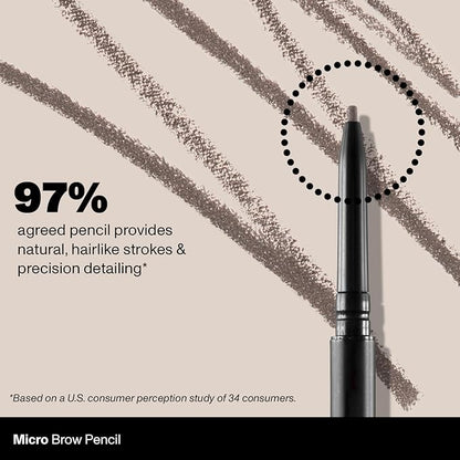 Morphe Micro Dual Eyebrow Pencil - Dual-Ended Brow Pencil Featuring a Retractable, Ultra-Precise, Pointed Tip - Richly Pigmented, Smooth-Gliding, Long-Lasting Wax Formula - Hazelnut (0.003 oz)