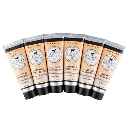 Dionis - Goat Milk Skincare Scented Hand Cream (1 oz) Set of 6, Moisturizing Lotion for Dry Skin, Good for Sensitive Skin, Cruelty-free and Paraben-free (Milk & Honey)