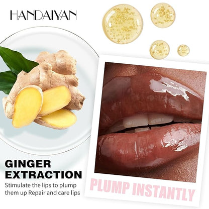 Plumping Lip Oil with Fresh Ginger Extract - Instant Fuller Lips, Ultra-Hydrating & Nourishing Glossy Lip Glow Oil, Lip Plumping Booster for Smooth, Defined Lips (#06 SPICED WINE, 1)