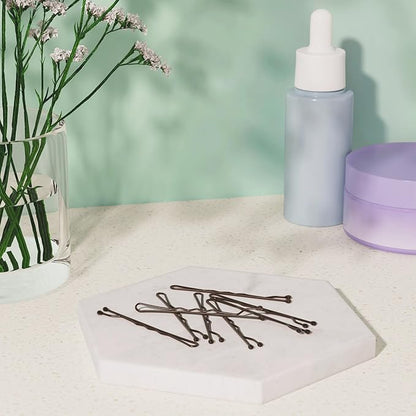 Amazon Basics Bobby Pins, Brown Hair Pins for all Hair types, 72 Count