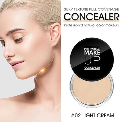 Cream Concealer Full Coverage Makeup, Matte Color Correcting LIGHT CREAM)