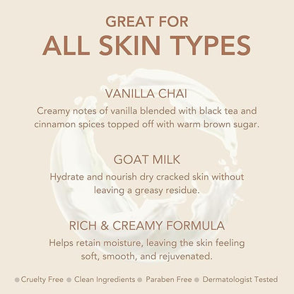 Dionis - Goat Milk Skincare Scented Hand Cream, Travel Size Self Care Moisturizing Lotion For Women, Vitamins & Minerals Hydrate Dry Skin - Cruelty Free, Paraben Free, Vanilla Chai, 1oz Set of 6