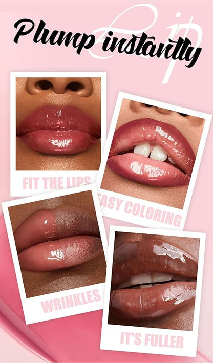 Plumping Lip Oil with Fresh Ginger Extract - Instant Fuller Lips, Ultra-Hydrating & Nourishing Glossy Lip Glow Oil, Lip Plumping Booster for Smooth, Defined Lips (#06 SPICED WINE, 1)
