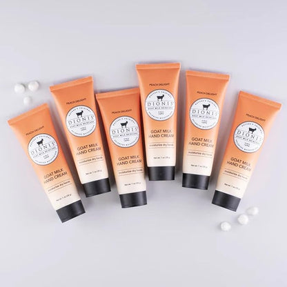 Dionis - Goat Milk Skincare Scented Hand Cream (1 oz) Set of 6, Moisturizing Lotion for Dry Skin, Good for Sensitive Skin, Cruelty-free and Paraben-free (Peach Delight)