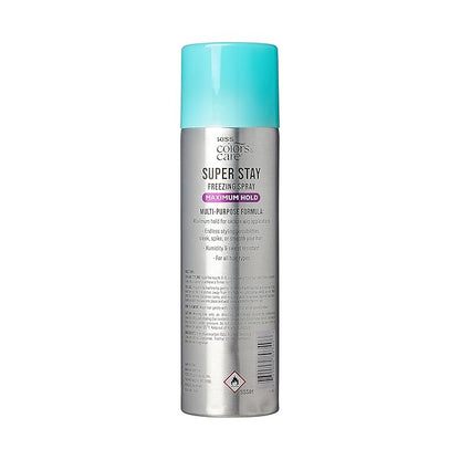 KISS COLORS & CARE Maximum Hold 2-in-1 Super Stay Freezing Spray, 11.1 oz. - Daily Hair Styling, Safe on Skin & Hair, Easy Wash Out, Humidity Resistant, Sweat Resistant, Spring Floral Scent