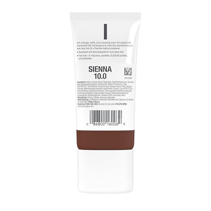Neutrogena Clear Coverage Flawless Matte CC Cream, Full-Coverage Free, Sienna, 1 oz