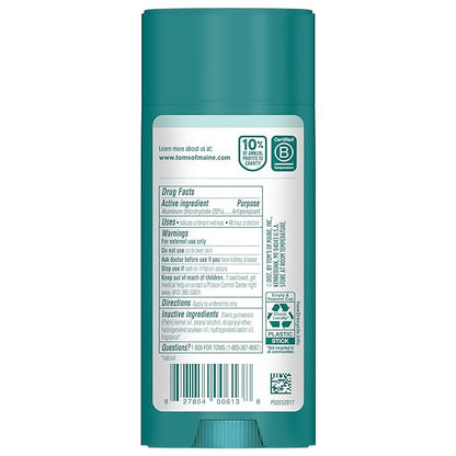 Tom’s of Maine Cucumber Aloe Antiperspirant, For Women and Men, 3.25 oz