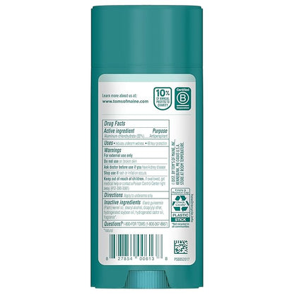 Tom’s of Maine Cucumber Aloe Antiperspirant, For Women and Men, 3.25 oz