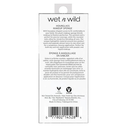 wet n wild Makeup Sponge - Low Product Absorption for Streak-Free Application, Effortless Blending Beauty for a Smooth Professional Looking Finish, Cruelty-Free & Vegan-Hourglass