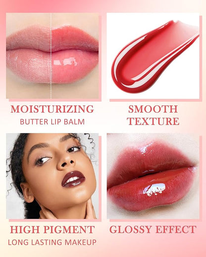 Lip Butter Balm Pink Sugar,Hydrating Tinted Butter Lip