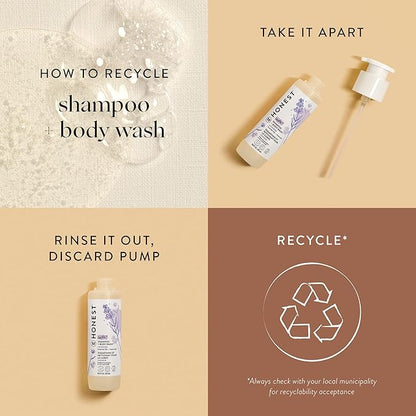 The Honest Company 2-in-1 Cleansing Shampoo + Body Wash | Gentle for Baby | Naturally Derived, Tear-free, Hypoallergenic | Lavender Calm, 10 fl oz
