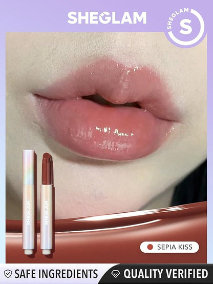 SHEGLAM PoutPerfect Moisturizing Solid Lip Gloss Non Sticky Lipstick with Coconut Oil - Sepia Kiss