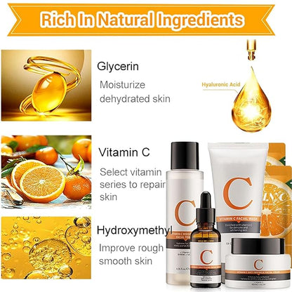Vitamin C Skin Care Sets, 6Pcs Hydrating
