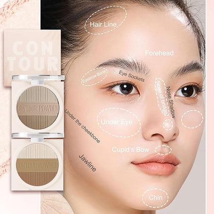 Contour Powder Makeup Palette Matte Face Sculpting Shading Grey Brown