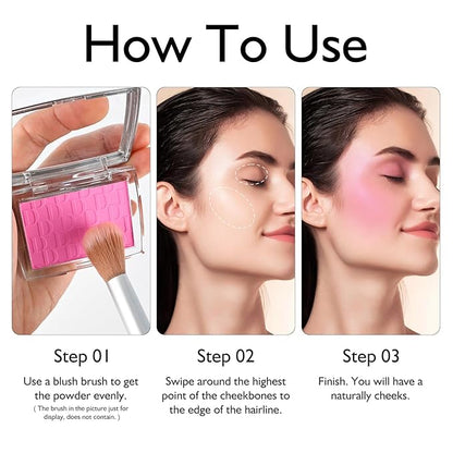 KYDA Powder Blush, Radiant Glow Face Blusher, Blendable Texture, Cherry