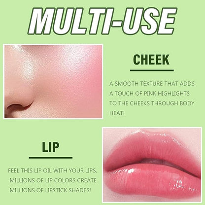 6Pcs Plumping Aloe Vera Lip Oil, Big Brush Lip