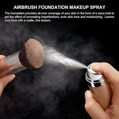 Airbrush Foundation Makeup Spray, Long Lasting Waterproof Full (#3 Nude) 2.36oz