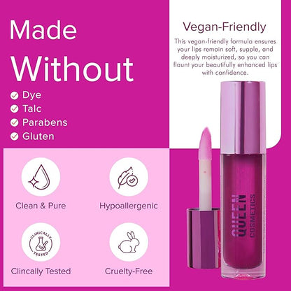 Queen Cosmetics Lip Plumper Gloss, 0.5 Long