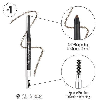 Billion Dollar Brows Universal Eyebrow Pencil – Dual-Ended Design with Precision Tip & Spoolie, Matte Finish, Waterproof, Easy to Use, Vegan & Cruelty-Free for Perfectly Defined Brows