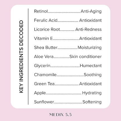 Medix 5.5 Fragrance Free Firming Retinol Body Lotion + Collagen Peptides Cream 2pc Skin Care Set, Crepey Skin Treatment, Anti Aging Body Cream & Face Moisturizer For Crepe Skin, Cellulite, Wrinkles