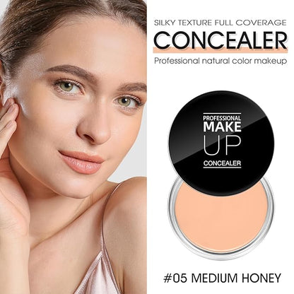 Cream Concealer Full Coverage Makeup, Matte Color Correcting MEDIUM HONEY)