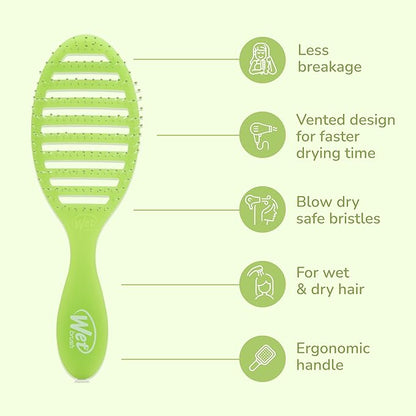 Wet Brush Speed Dry, Lime-A-Rita (Summer Quencher) - Vented Design & Soft HeatFlex Bristles Are Blow Dry Safe - Ergonomic Handle Manages Tangles - Pain-Free Hair Brush, Limited Edition