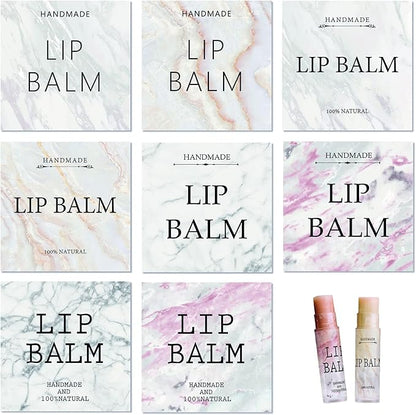 CRASPIRE Lip Balm Labels 80pcs Homemade Container（Marble