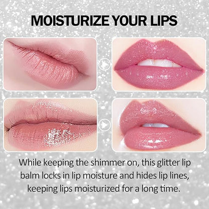 DAGEDA 3PCS Glitter Lipstick, Moisturizing Glossy