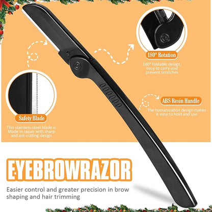 Yougai Tweezers Set and Nail Clipper, Tweezers Set for Men/Women, 9PCS Professional Stainless Steel Tweezers Kit with Leather Travel Case