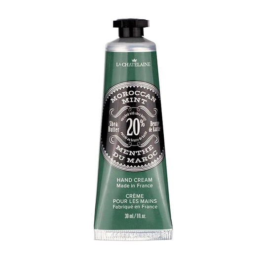 La Chatelaine 20% Shea Butter Hand Cream Travel Size, Men, Unisex, Moisturizing, Nourishing, Extra-Rich Hand Lotion, Made in France, 1 oz / 30ml (Moroccan Mint)