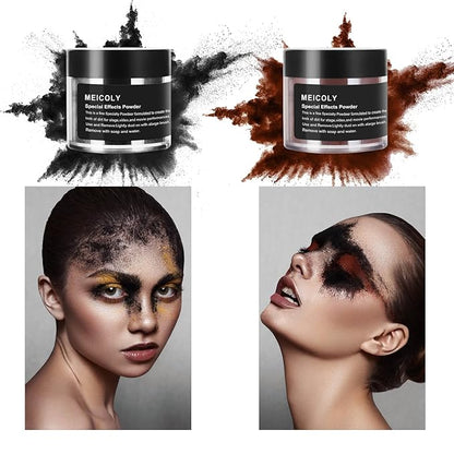 MEICOLY Black Special Effects Powder,Ultrafine Loose Dirt Powder Halloween,Charred Ash, 0.88Oz