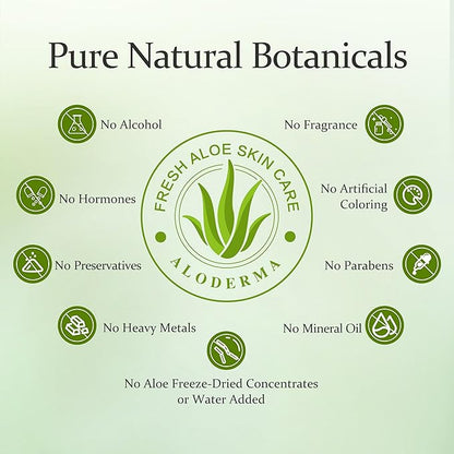 Aloderma Brightening Facial Cream - Made with 69% Organic Aloe Vera - Natural Skin Brightening Squalane & Niacinamide for Flawless Complexion, 1.7oz