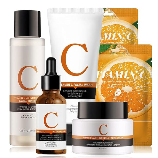 Vitamin C Skin Care Sets, 6Pcs Hydrating