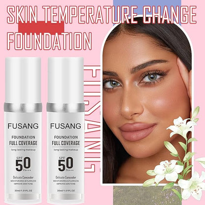 2PCS Color Changing Foundation,Full Coverage Foundation Long Lasting Base A 30ml