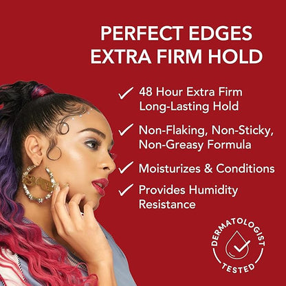 Creme of Nature with Argan Oil From Morocco Perfect Edges Hair Gel, 24 Hour Hold with Moisture and Exotic Shine, Extra Firm Hold, 2.25 Oz (Pack of 1)