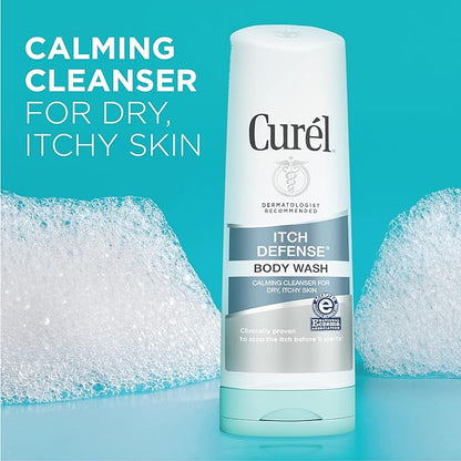 Curel Hydra Therapy Itch Defense Moisturizer and Body Wash Set, Wet Skin Lotion + Curel Itch Defense Calming Daily Cleanser, Body Wash, for Dry, Itchy Skin, 12 oz & 10 oz, Pack of 2
