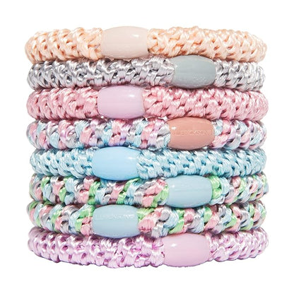 L. Erickson Grab & Go Pony - Tutu - 8 Pack Ponytail Holder Hair Ties - Mixed Colors
