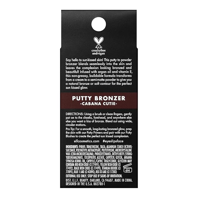 e.l.f. Putty Bronzer, Creamy & Highly Pigmented Formula, Cutie, (10g) 0.35 Oz